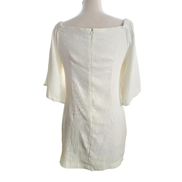 MINKPINK Cream Flutter Sleeve Dress Size Large - Picture 3 of 8